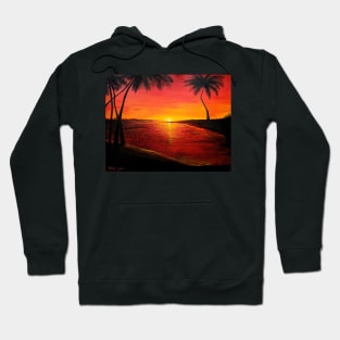 Red Sunset on the Beach Hoodie